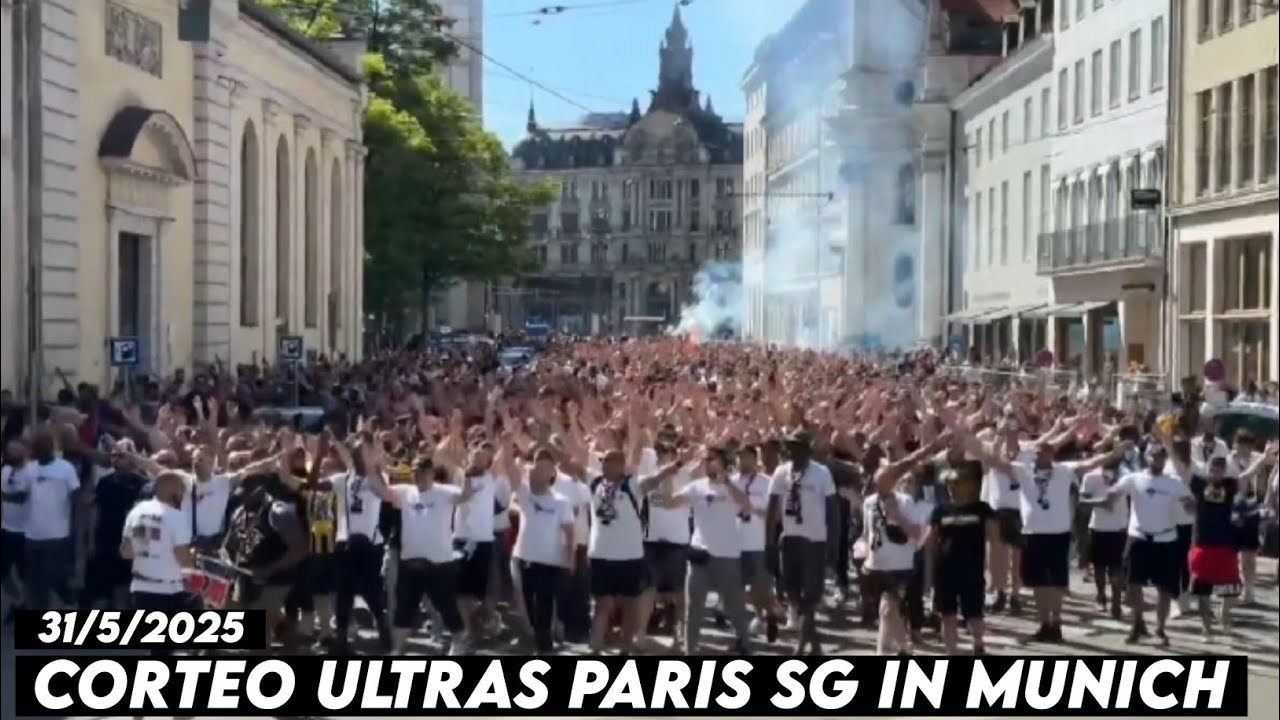 CORTEO ULTRAS PARIS SG IN MUNICH || Paris Saint-Germain vs Inter Milan 31/5/2025