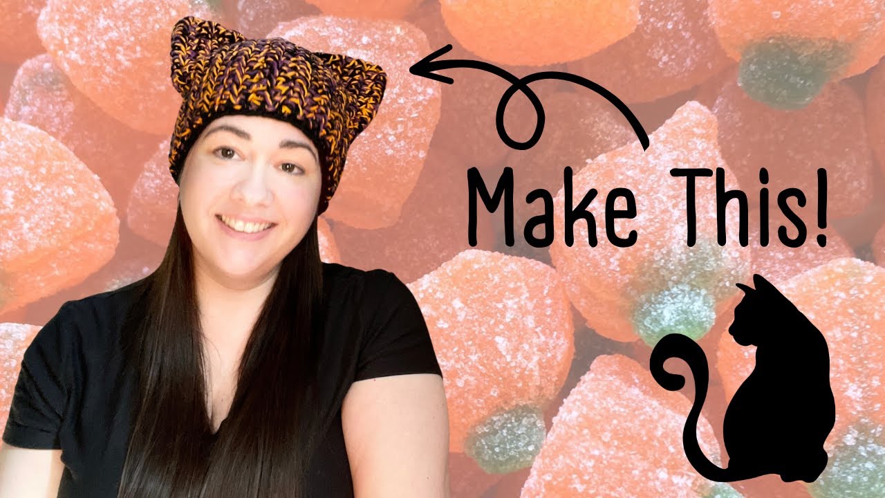 This adorable cat hat is fast & easy to make! SCRAP YARN PROJECT - Halloween Crochet - ANY SIZE