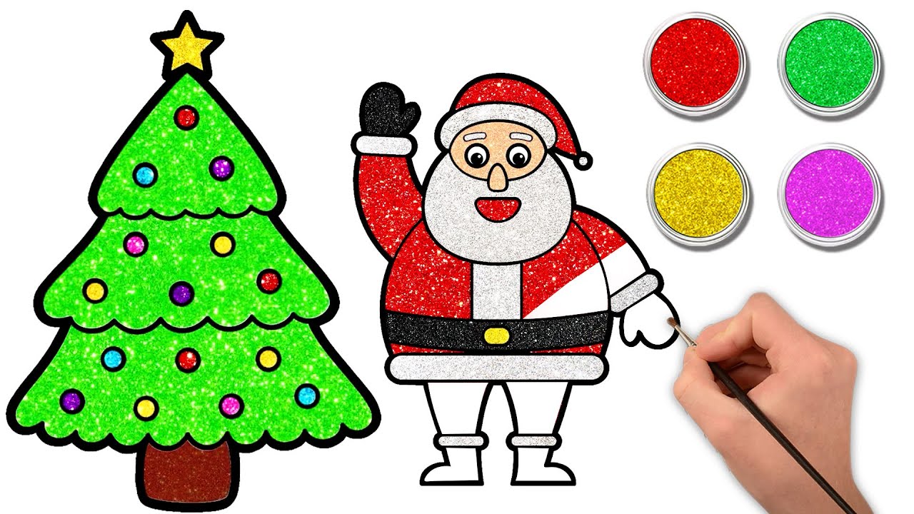 How to Draw Easy Christmas Tree - सांता क्लॉस कैसे बनाएं | Chiki Art Hindi