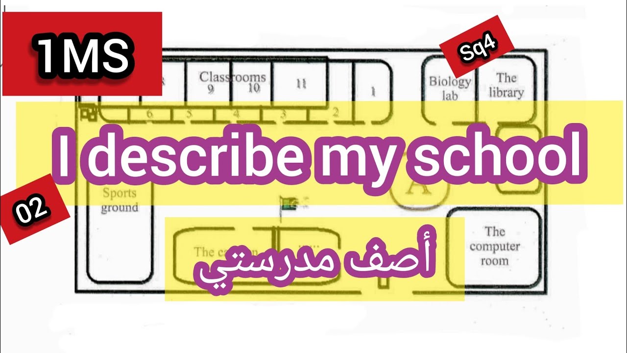 وضعية إدماجية/ i describe my school (اصف مدرستي)/ المقطع 4 /الاولى متوسط 1MS
