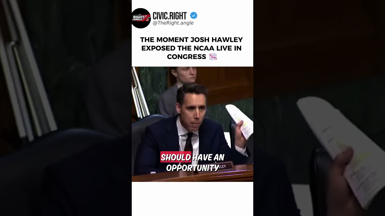Josh Hawley Corners NCAA President live on TV... 🚨 #shorts  #josh