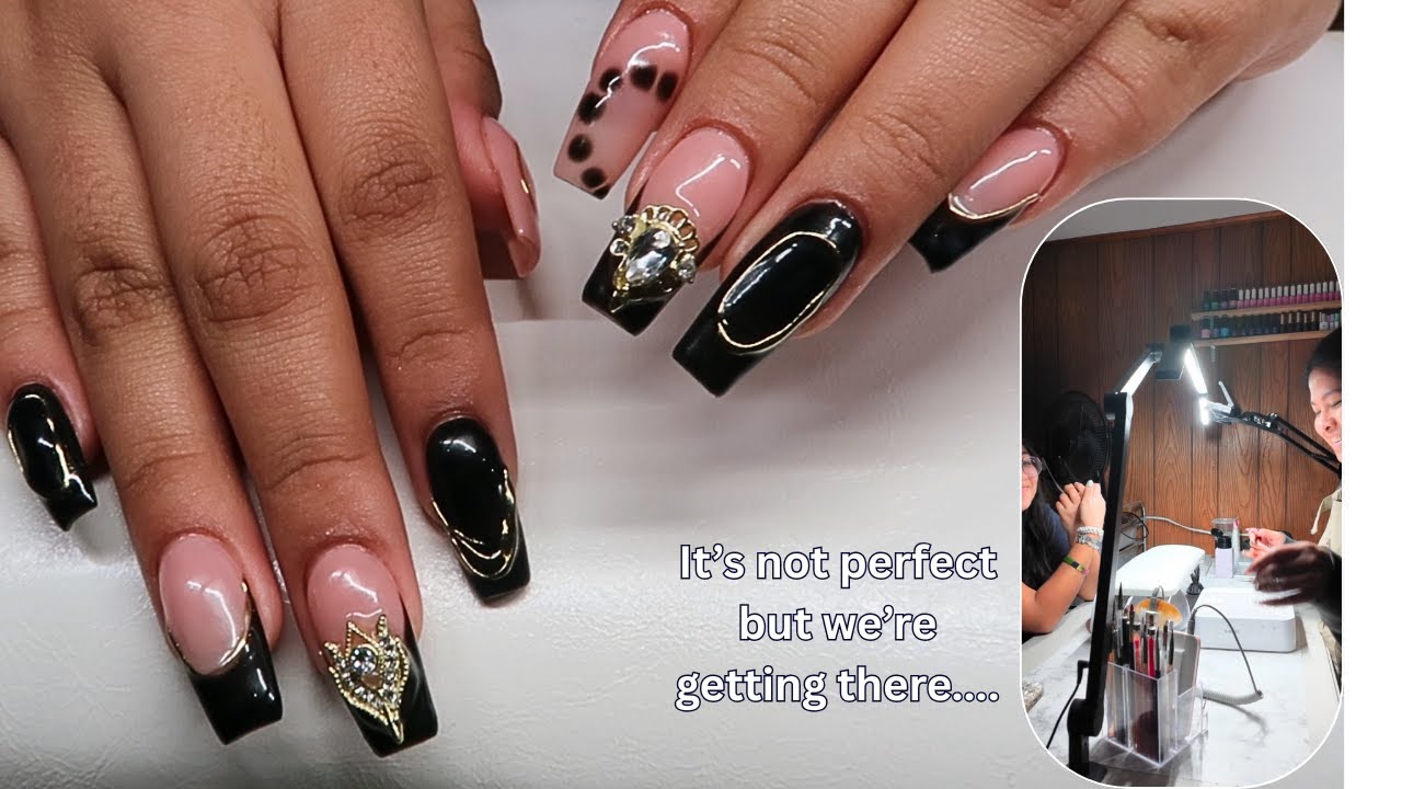 Doing my Step Daughter's Nails | Nail Extensions | Not a Nail Tech
