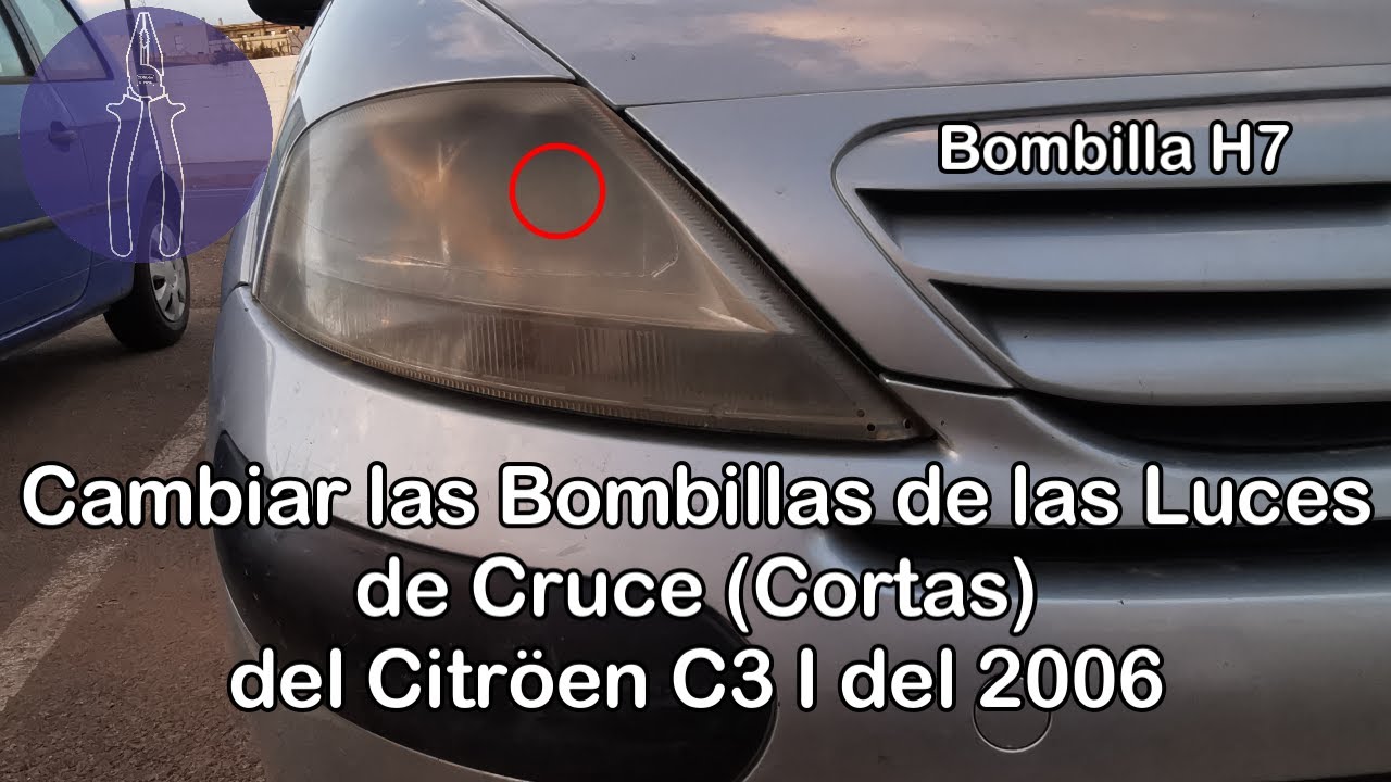 Citroën C3 I de 2006, Cambiar la Bombilla de la luz de Cruce o Cortas (Bombilla H7)