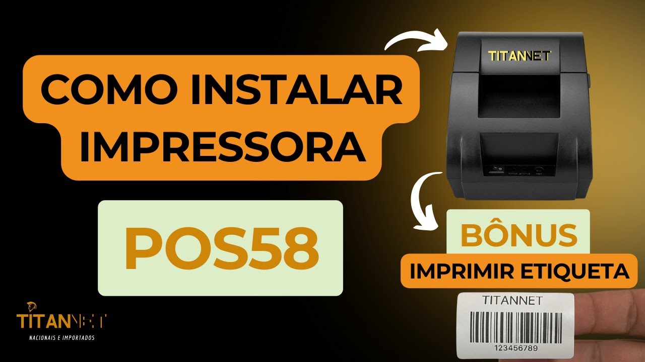 Como instalar e configurar impressora POS58 TT 58mm - Bônus imprimir etiqueta