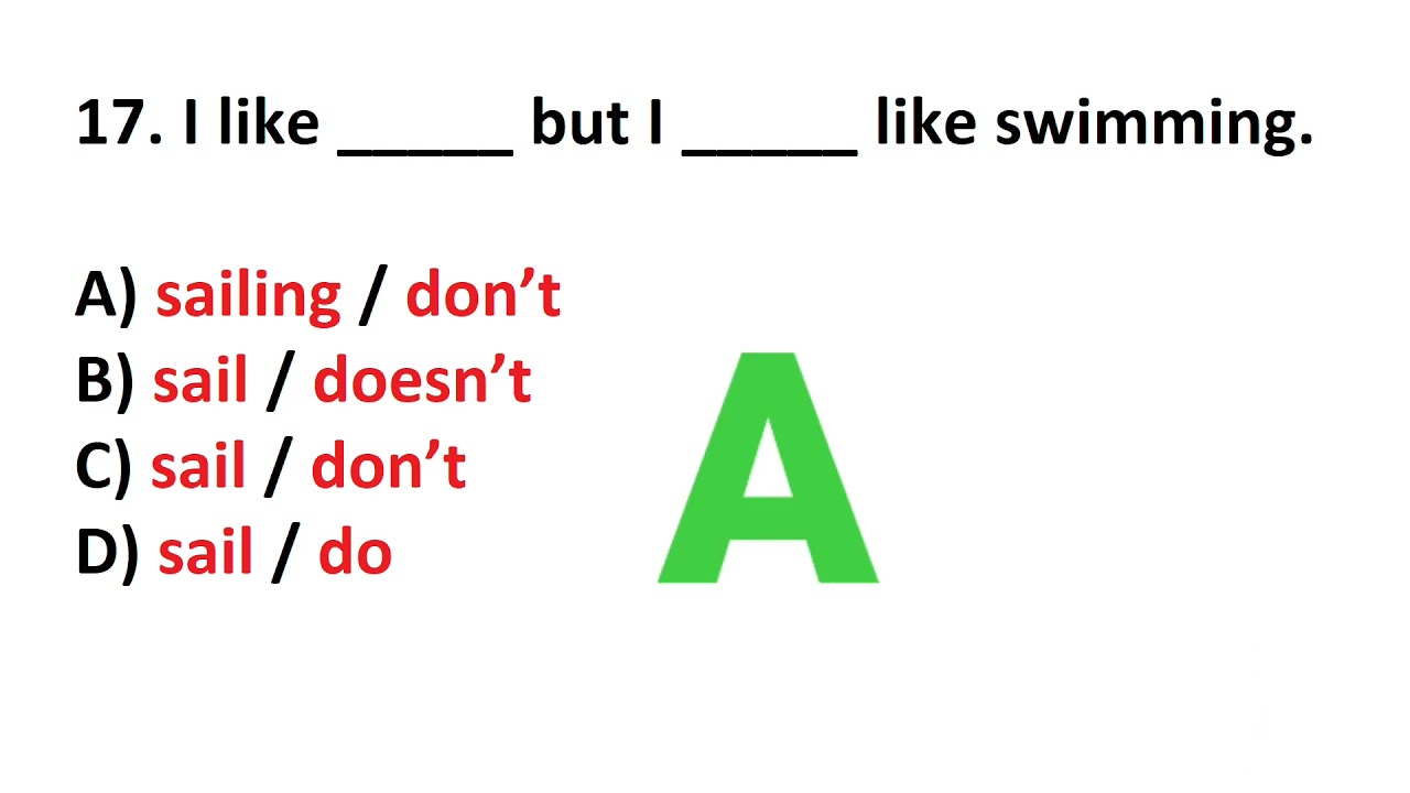 Elementary Test 4 (part 1) - English Grammar Quiz (Test)
