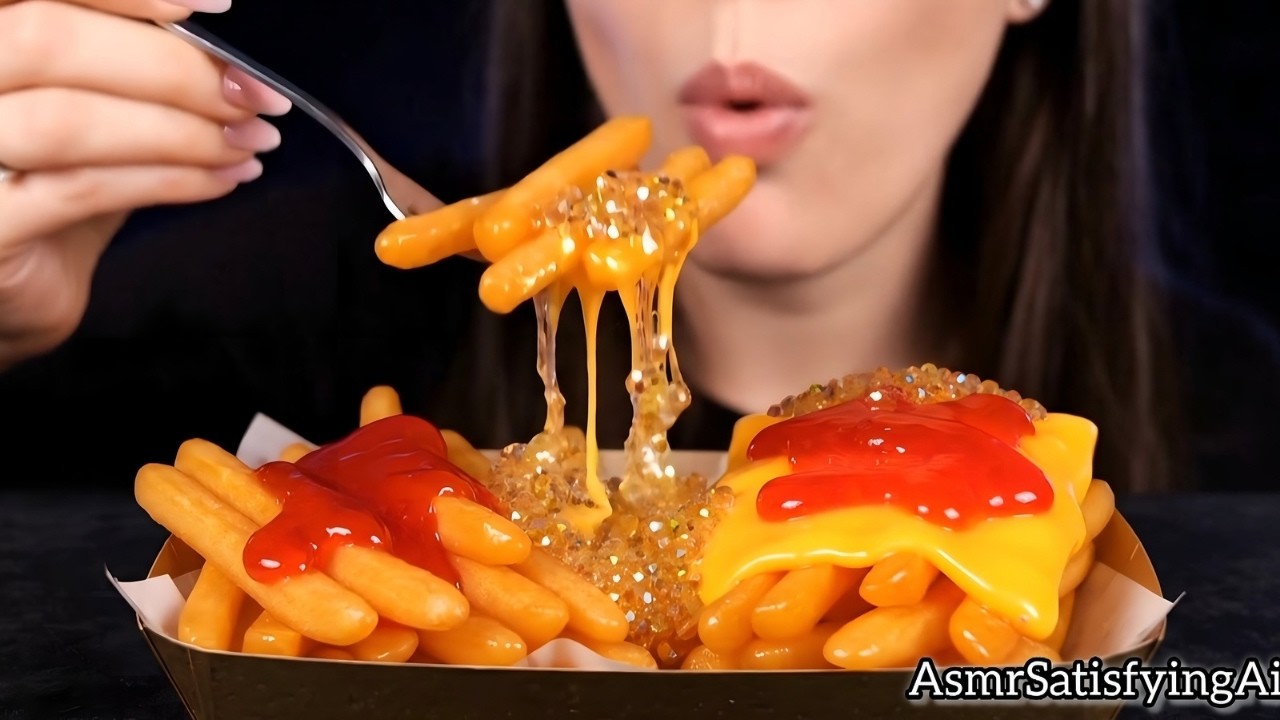 Glass Fries & Fast Food Al ASMR Mukbang Eating | Oddly Satisfying Eating Sounds for Sleep