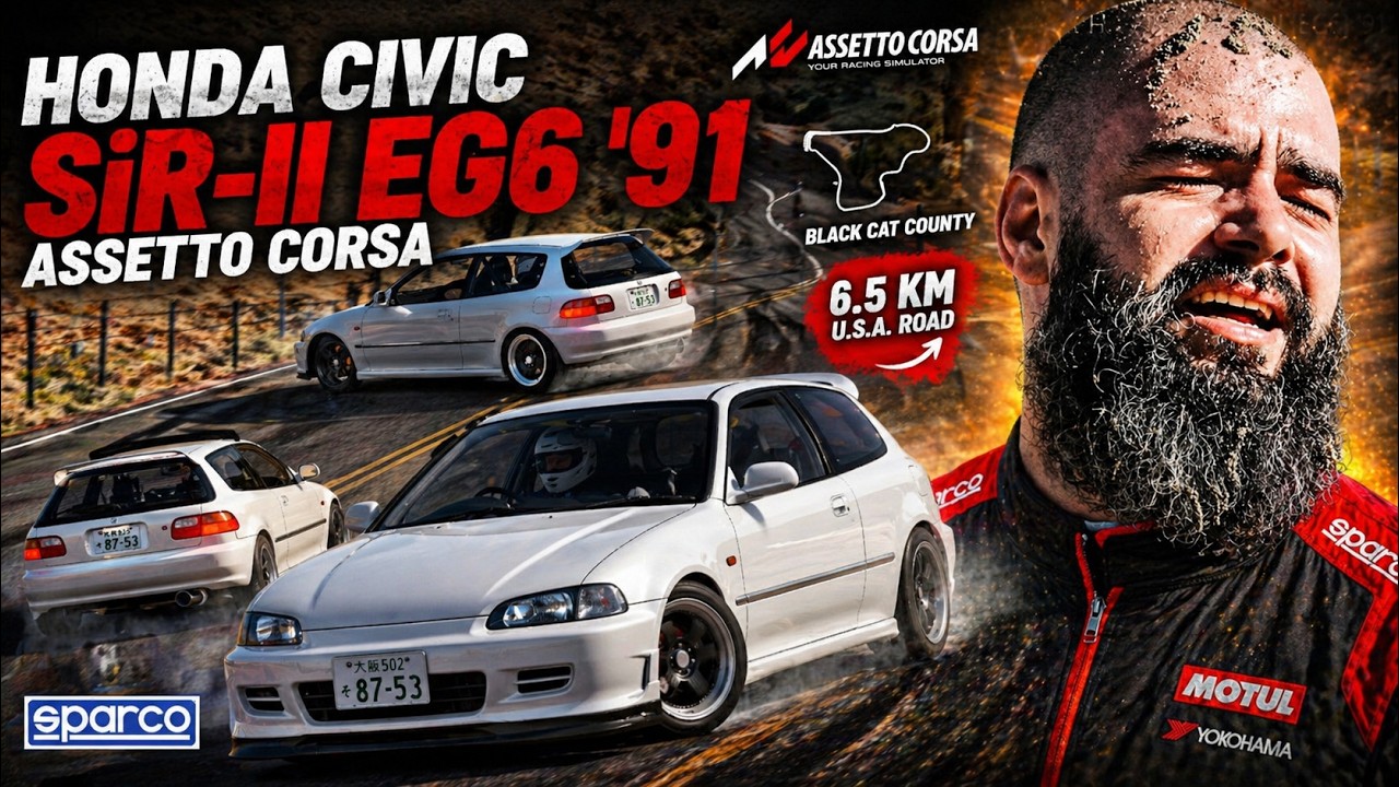 Assetto Corsa Honda Civic Sir-II [ EG6 ] Black Cat Canyon U.S.A