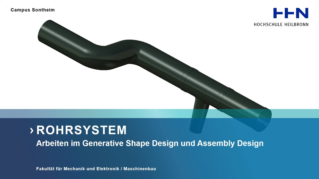 Rohrsystem (CATIA V5, Flächenerzeugung, Baugruppenerstellung)