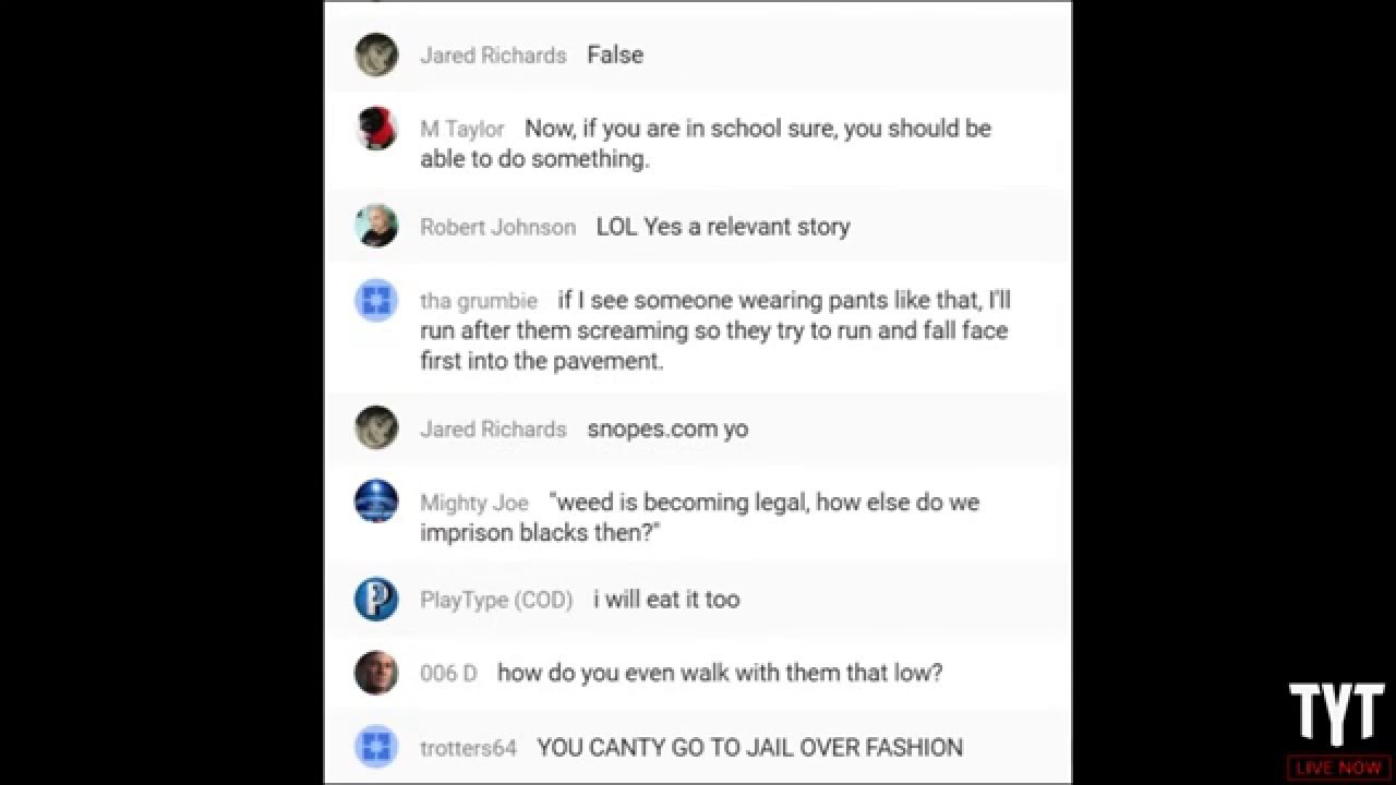 Sagging Your Pants Can Land You In Jail (TYT Live Chat)