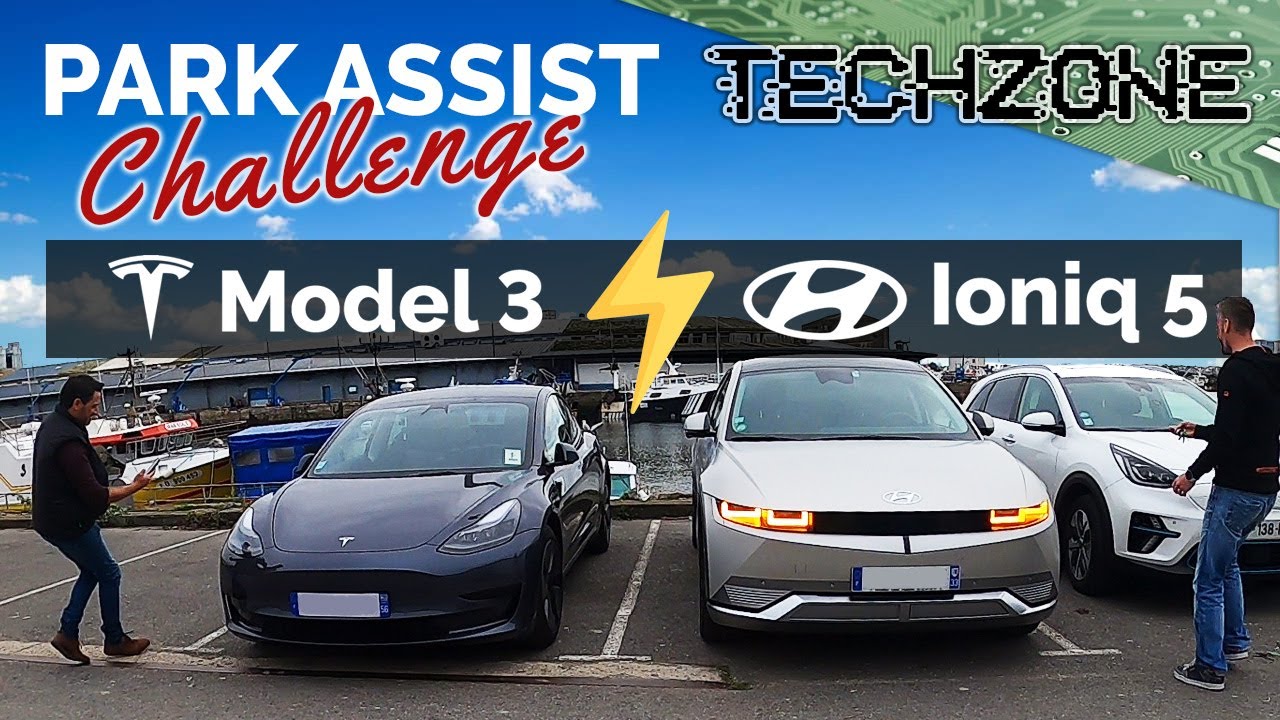 Park assist Tesla Model 3 vs Ioniq 5 : qui se gare le plus vite ? (Techzone ft Arm'l Itech)