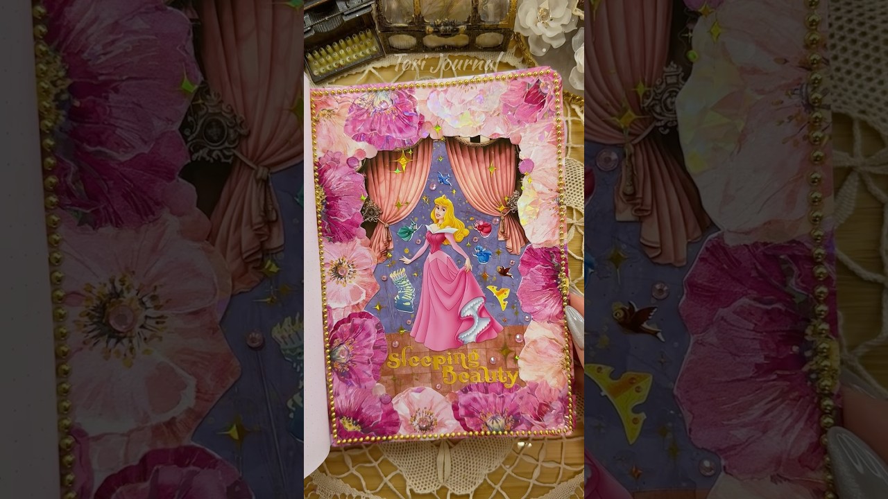 ASMR Disney Princess Aurora Sleeping beauty 👑🌸💖✨🌹🎀💫💤|#asmr #scrapbooking #journal #disney