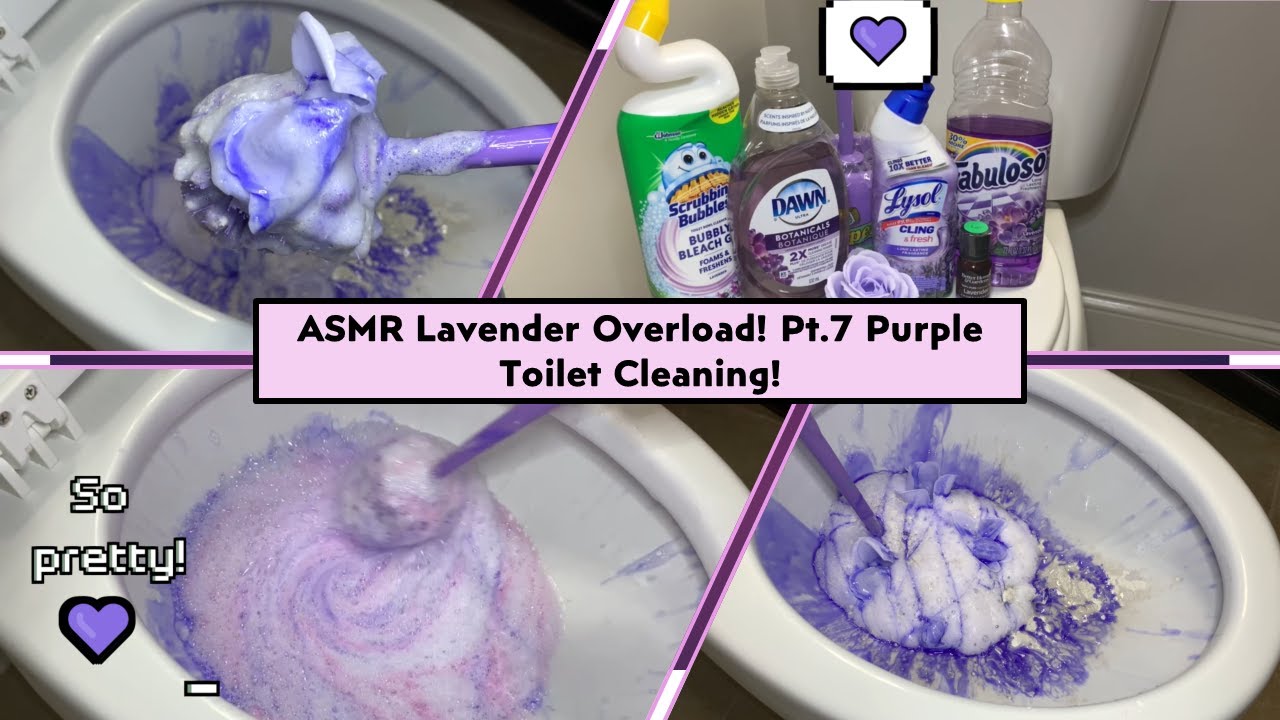 💜🚽 LAVENDER OVERLOAD! ASMR Lavender Toilet Cleaning pt.7!  w/ Purple Dawn, Fabuloso, & Lysol 🚽💜
