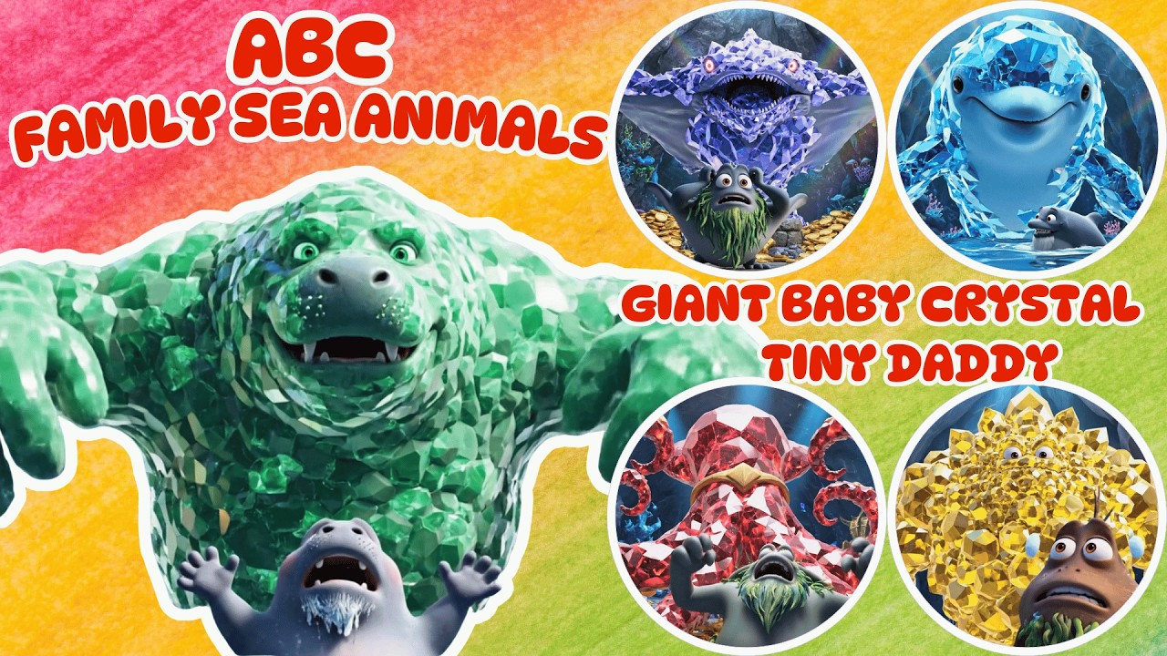 BABY turns into GIANT DIAMOND! 💎 ABC Sea Animals Crystal Song 💎 Learn ABC Sea Animals Names