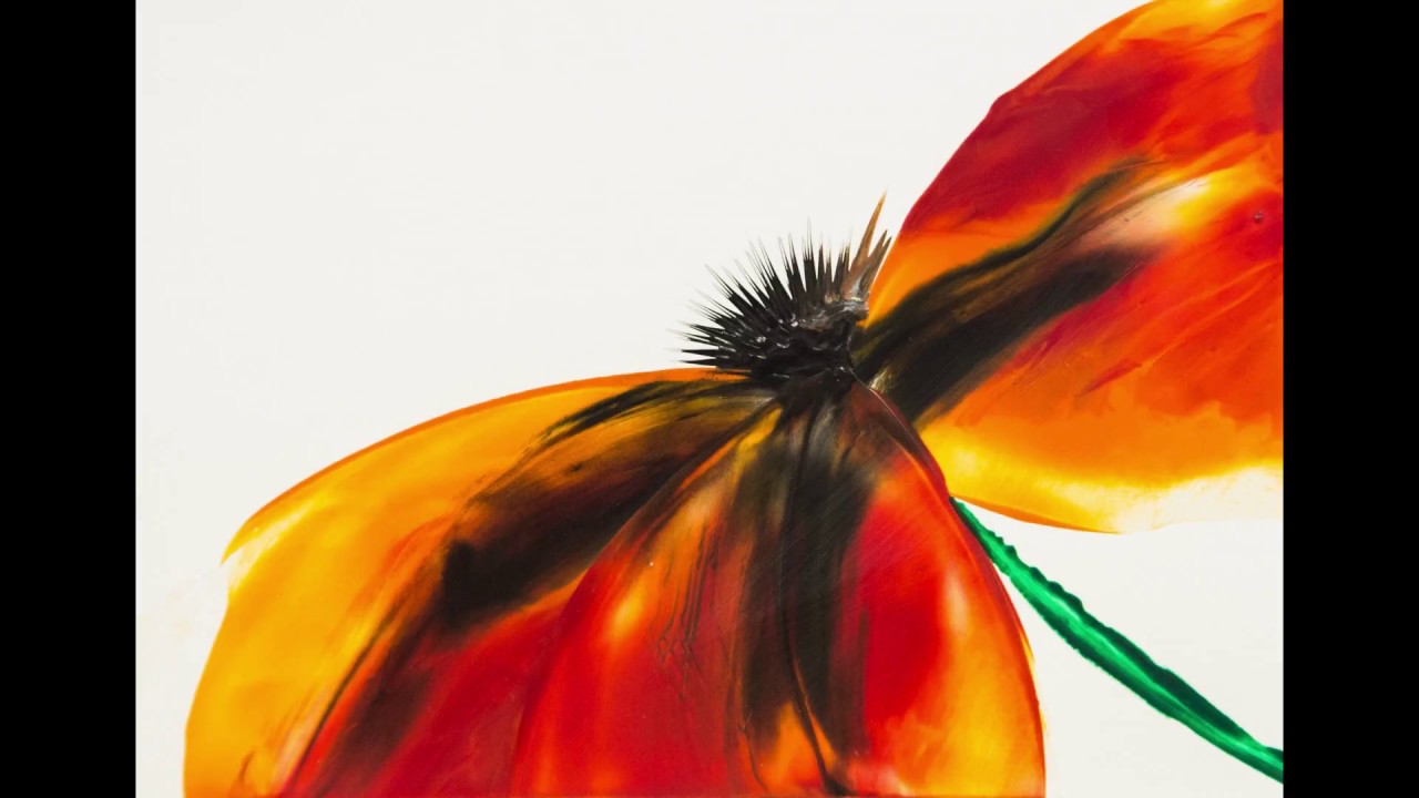 Encausticmalerei rote Blume