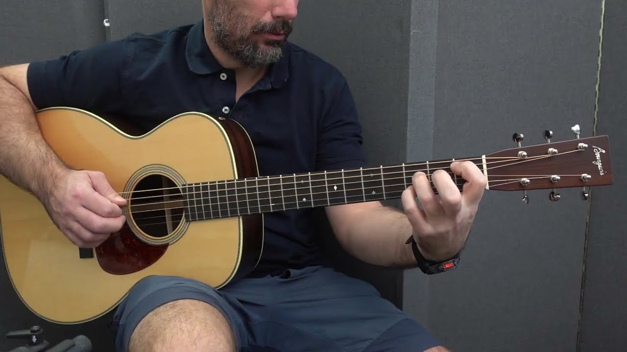 Test driving a Bourgeois OM V HS by playing Carl Miner's Bourgeois OMVDAT TNAG tune