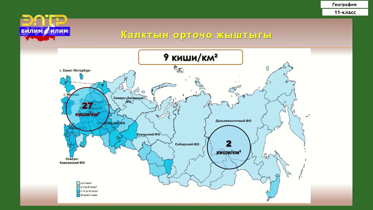 11-класс | География | Россия Федерациясы