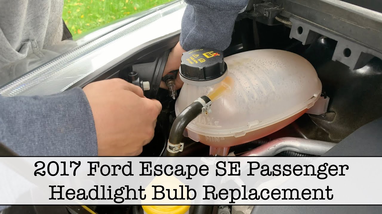 Замена лампы ближнего света со стороны пассажира Ford Escape SE 2017-19