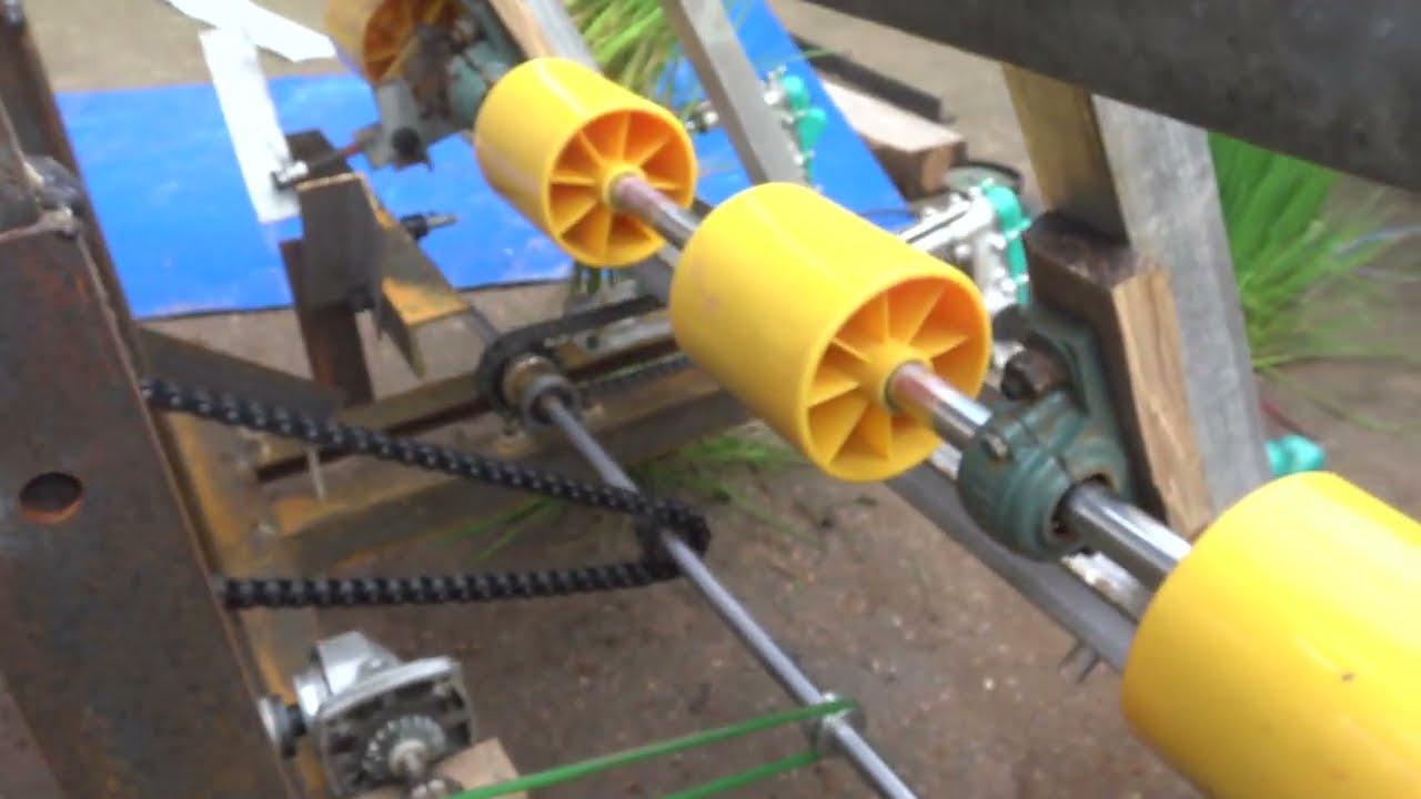 homemade rice transplanter part8, first test