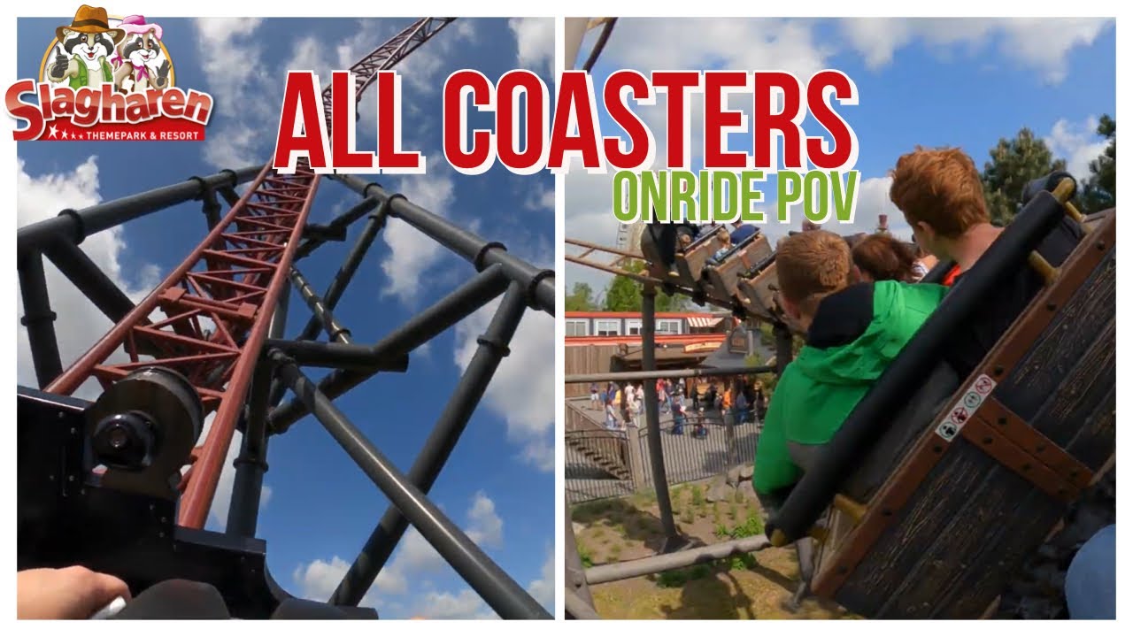 Slagharen All Roller Coaster Onride POV - 4K