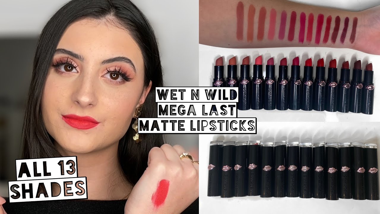 МАТОВЫЕ ПОМАДЫ WET N WILD MEGA LAST MATTE | Свотчи для губ + обзор | Все 13 оттенков