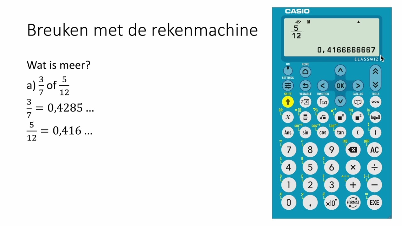 Breuken met de rekenmachine (3 VMBO-KGT)