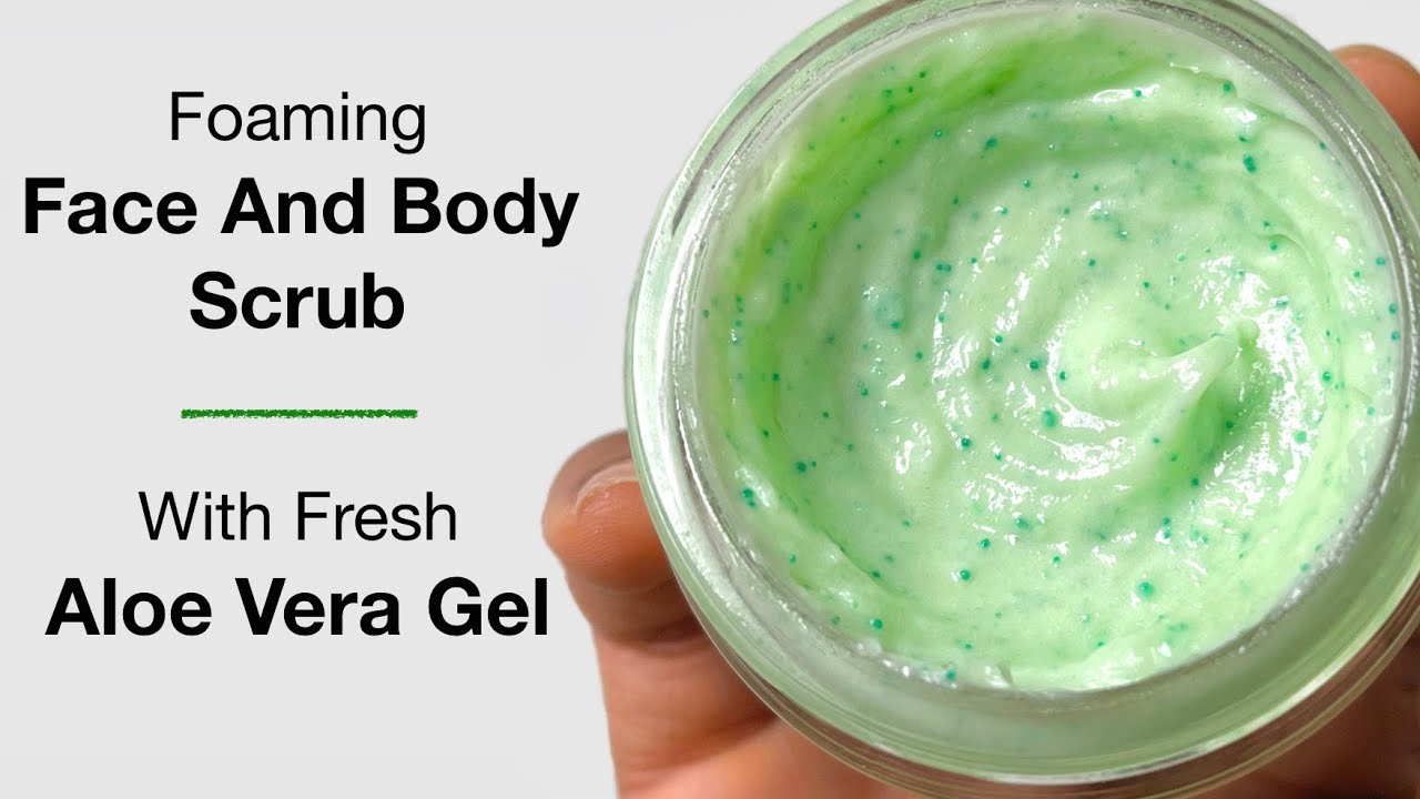 Fresh Aloe Vera Gel Exfoliating Face And Body Foaming Scrub (Exfoliates, Cleanses And Moisturises)