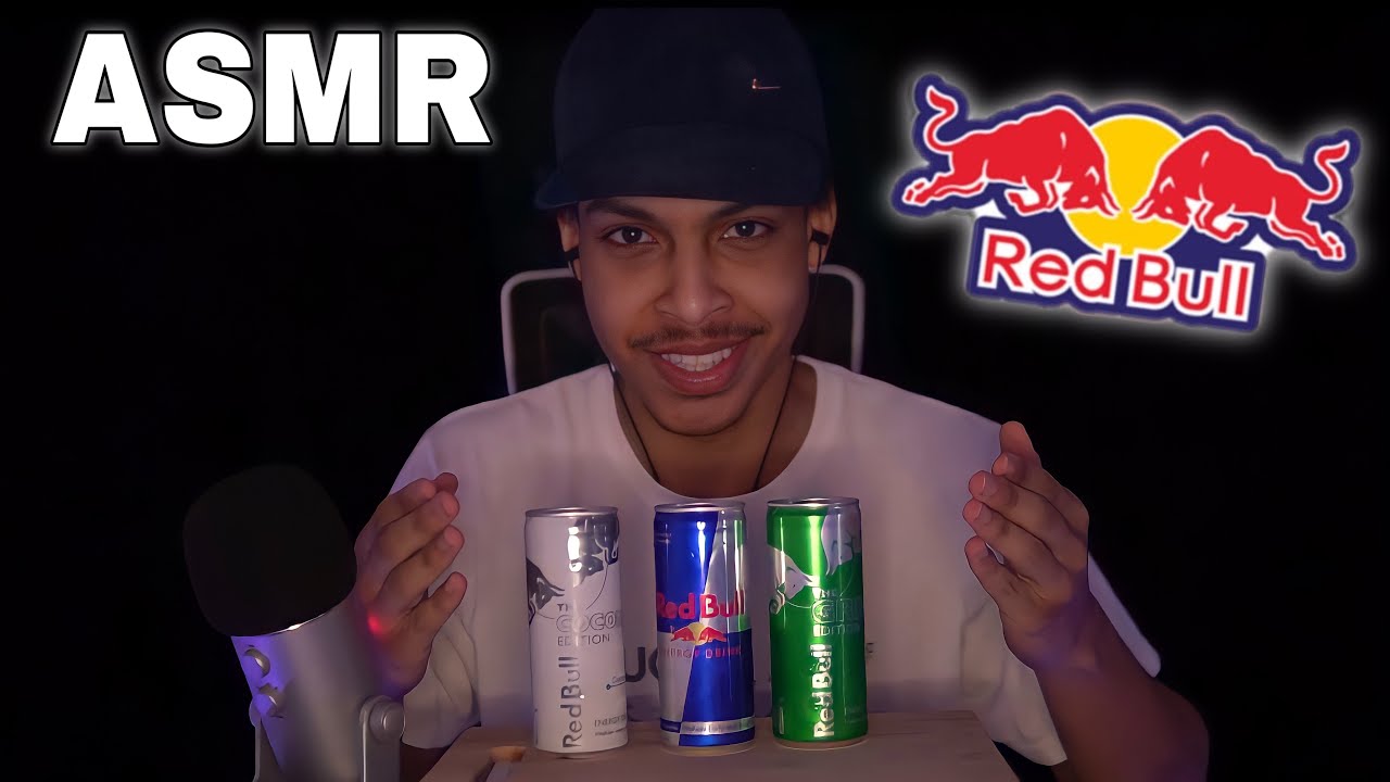 ASMR Tasting REDBULL Energy Drinks... (ASMR DRINKING SOUNDS)