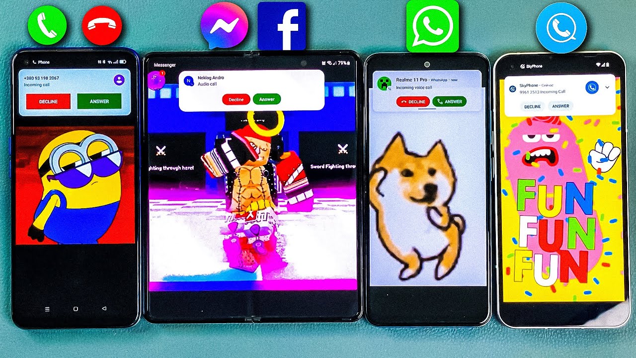 SkyPhone & WhatsApp & Facebook & Incoming Call - Nothing Phone + OPPO A54 + Xiaomi RN11 + Z Fold 3