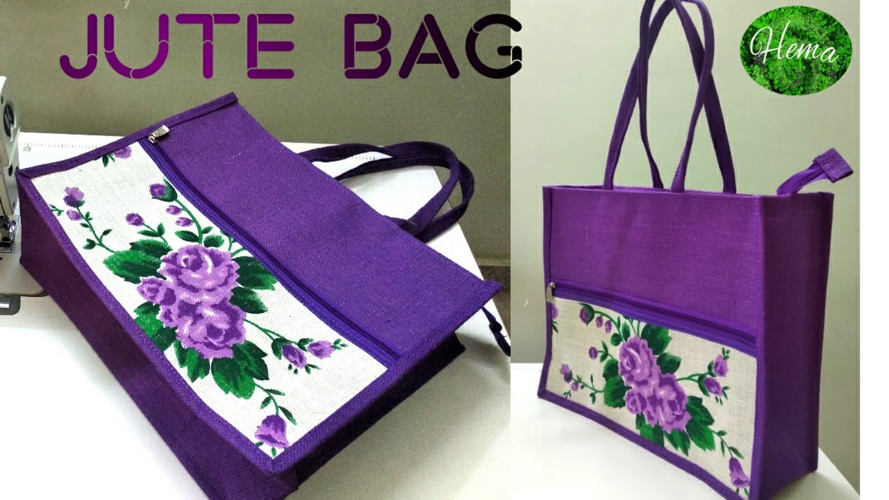 DIY Jute Handbag/Shopping bag Making At Home||Jute Bag Stitching Process 