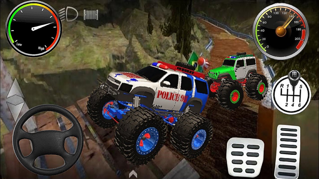 Juegos de Carros - Police Monster Trucks Impossible Driver #2 - Car Extreme Racing Android Gameplay