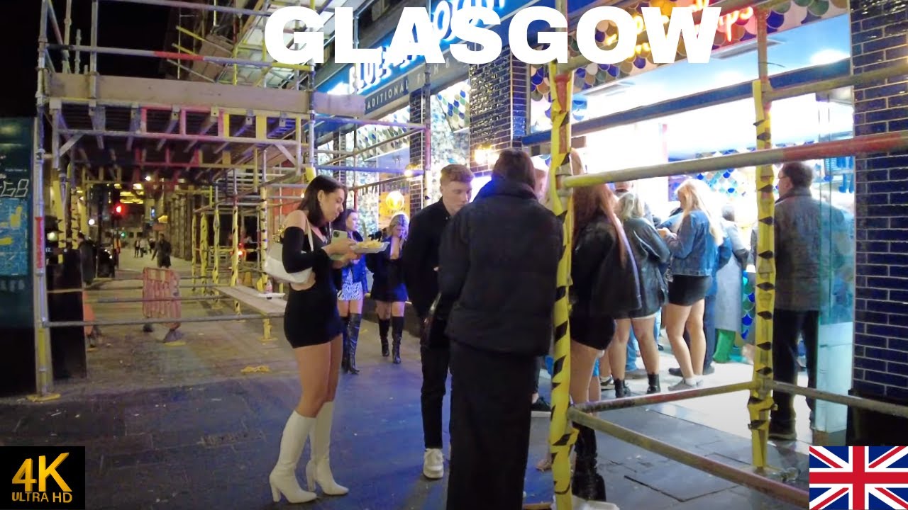 Glasgow  Scotland UK Nightlife Walk Tour