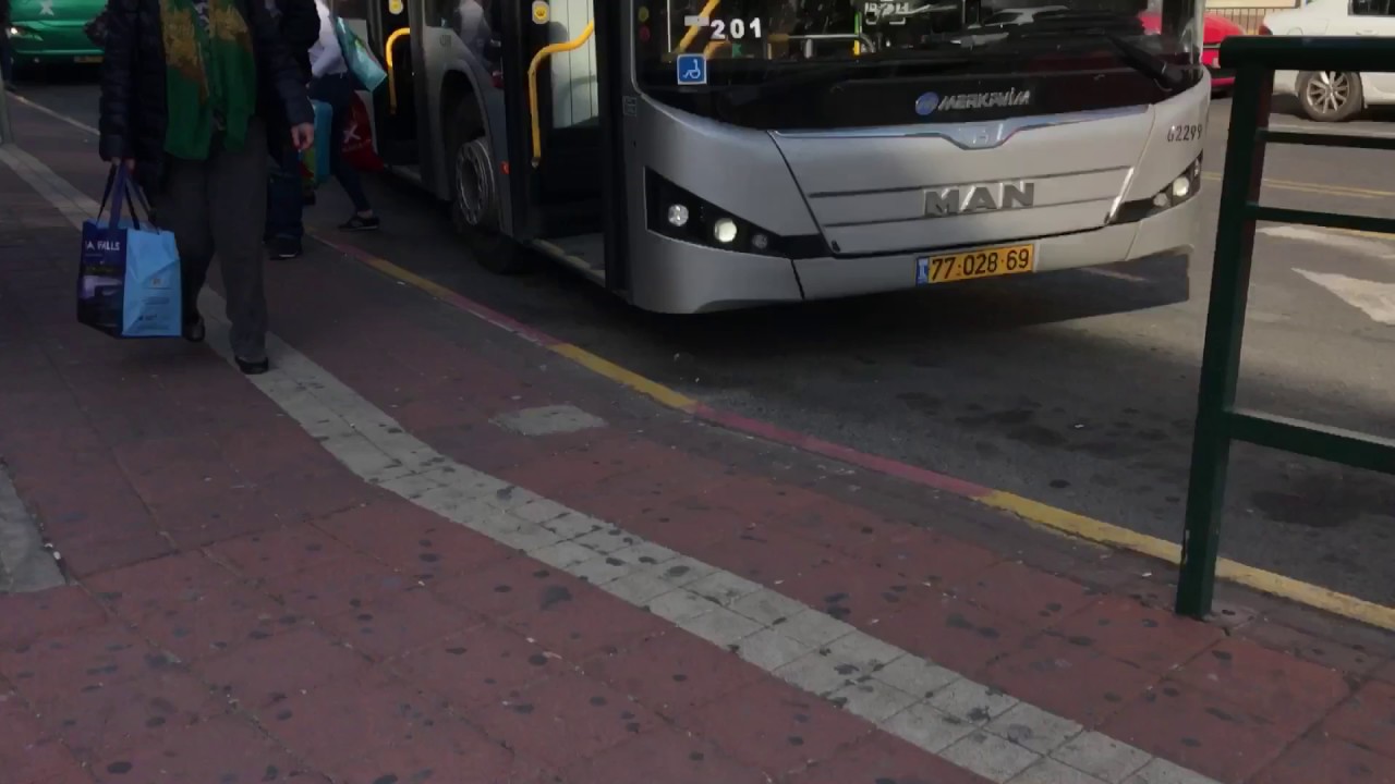 MAN NG363F BRT of Egged on route 201 at old Central Bus Station in Rishon-LeZion