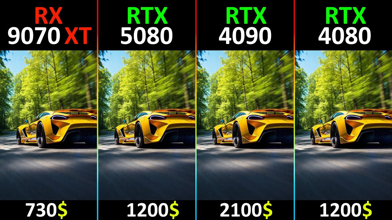 RX 9070 XT vs RTX 5080 vs RTX 4090 vs RTX 4080 TEST IN 10 GAMES - R7-7800X3D -RT DLSS/FSR