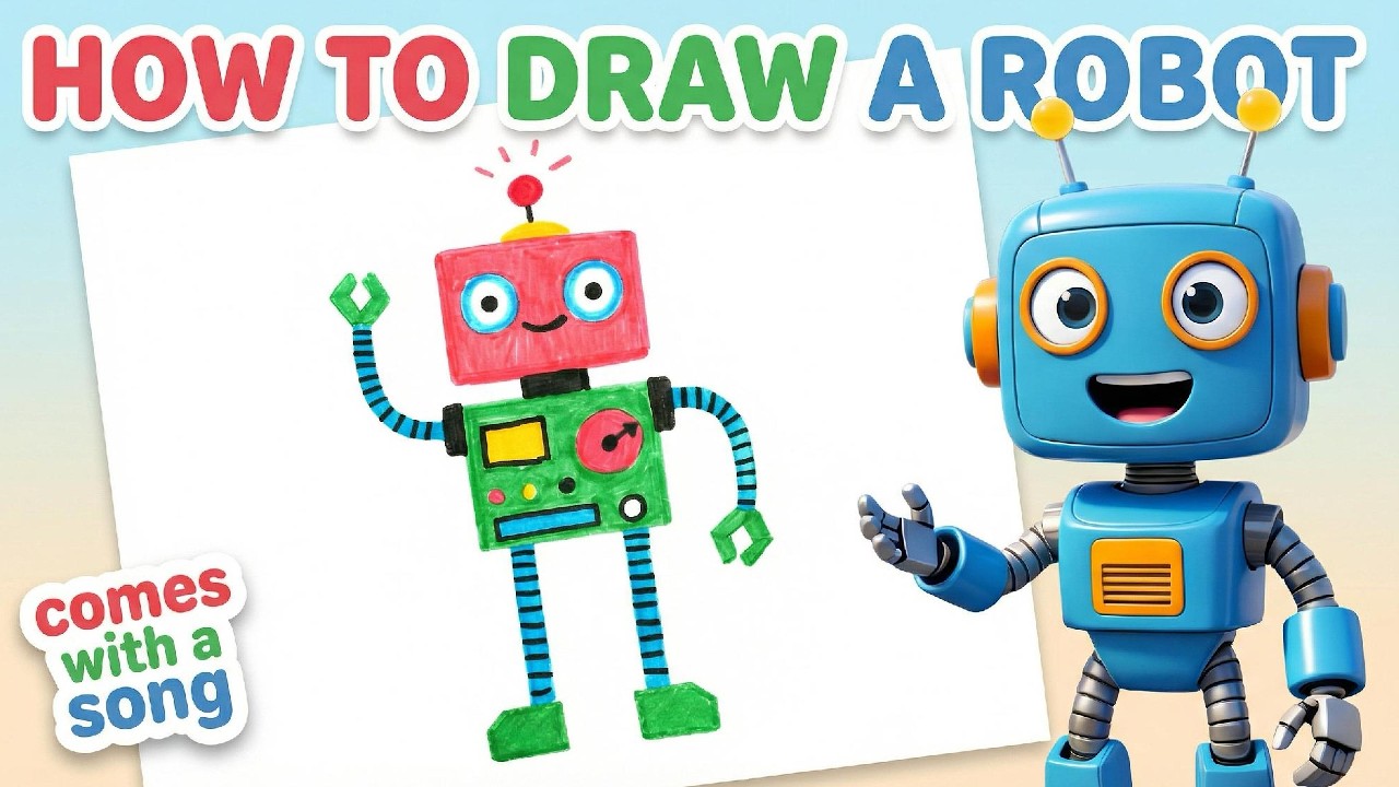 How to Draw a Robot | Draw and Sing with Robo-Boo