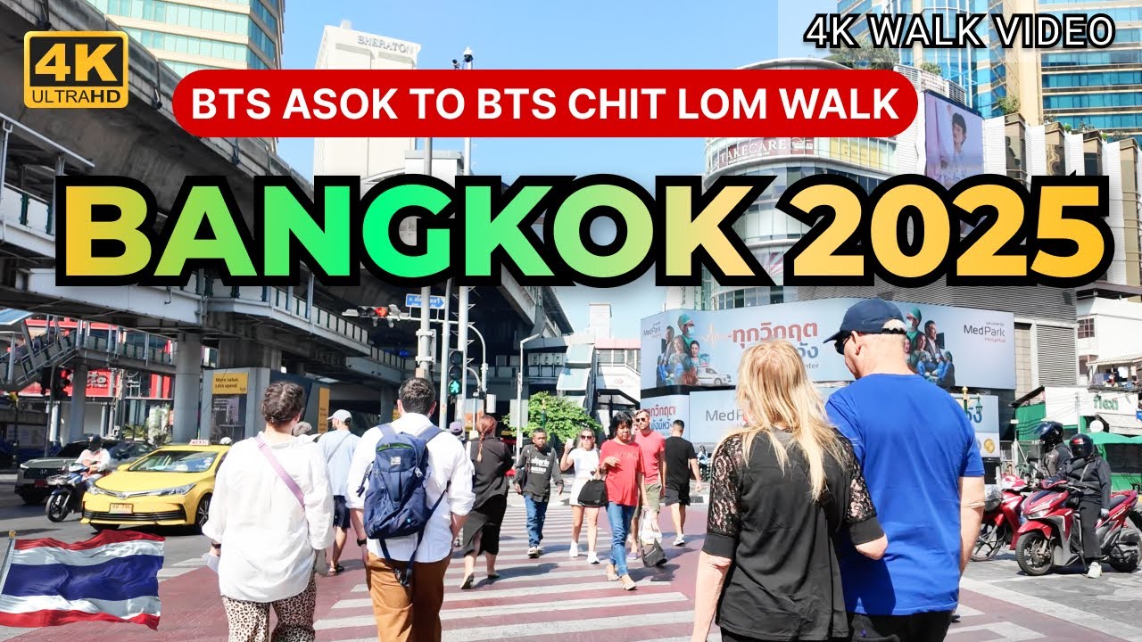 [4K HDR] 🔥 Bangkok Downtown 2025 | BTS Asok - BTS Chit Lom | Bangkok Street Walk
