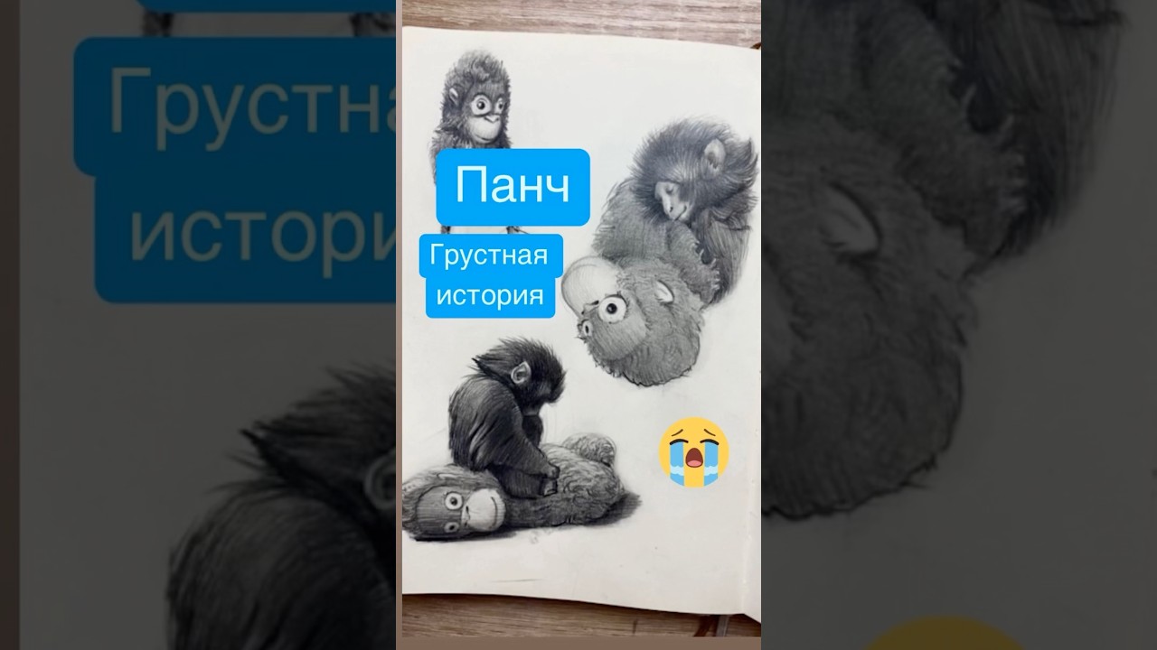 Punch💔 The sad story of one little monkey... #drawing #pencildrawing #drawing #sketch