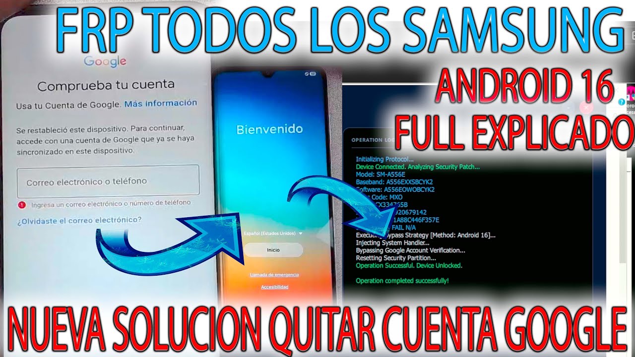 NUEVA TOOL FRP CUALQUIER SAMSUNG ANDROID 16 QUITAR CUENTA GOOGLE A05 06 07 A15 A16 A17 A25 A26 A55