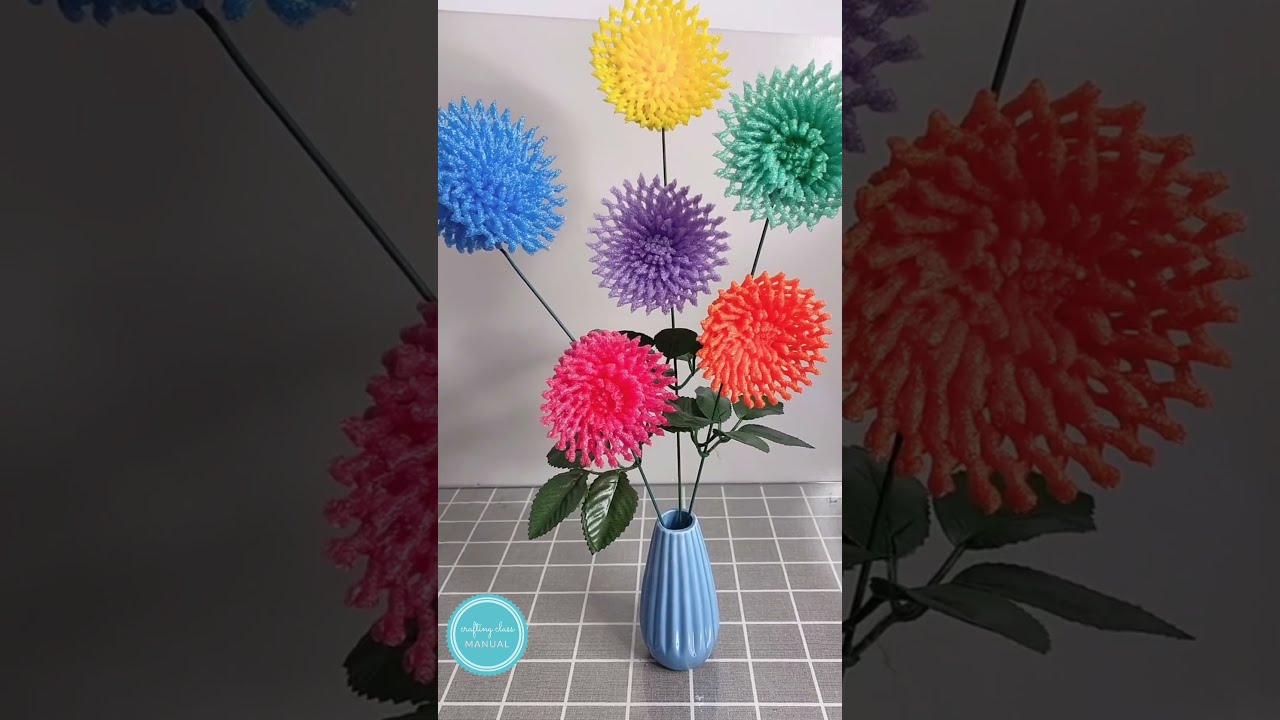 How to make flowers with bubble wrap for fruit./DIY Crafts Tutorial step by step. #shorts