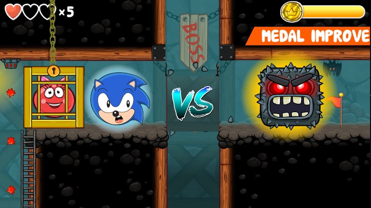 RED BALL 4 : SONIC BALL FIGHT CLASSIC BOSS INTO THE CAVE VOLUME 5  EPISODE 5 PERFECT