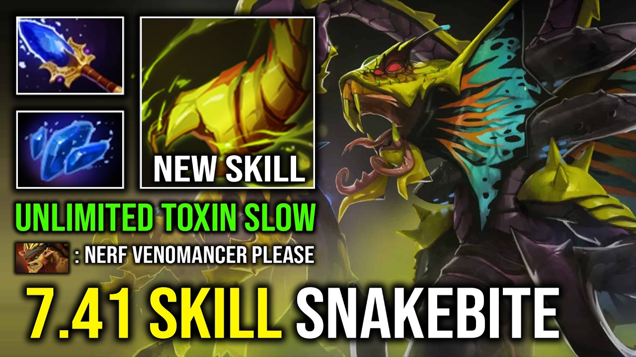 NEW 7.41 SKILL Snakebite Unlimited Toxin Poison Slow Most Annoying Offlane Venomancer Dota 2