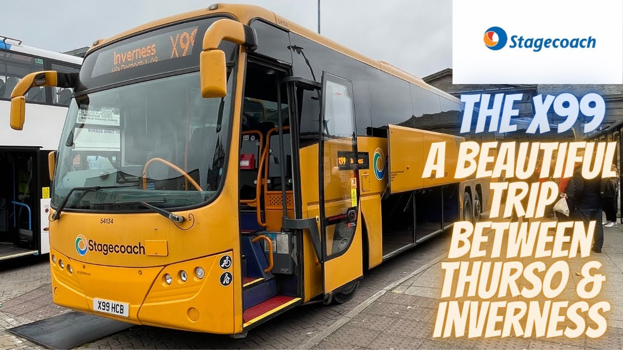 StageCoach X99 из Терсо в Инвернесс, прекрасное путешествие по северо-восточному побережью Шотлан...