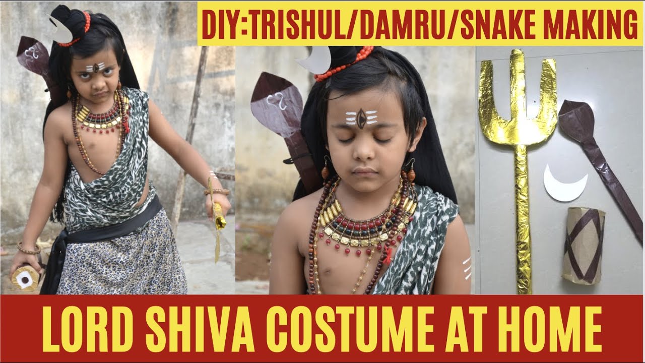 Fancy dress LordShiva | LordShiva Costume Making | Fancy dress ideas for kids | How to Make Trishul