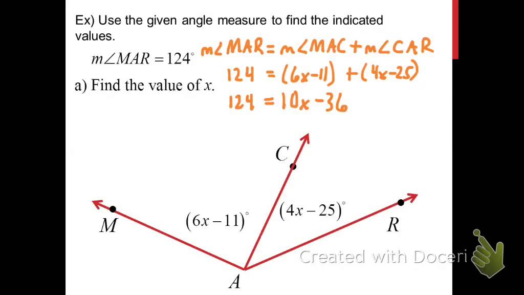 Angle Addition Postulate and Angle Bisectors