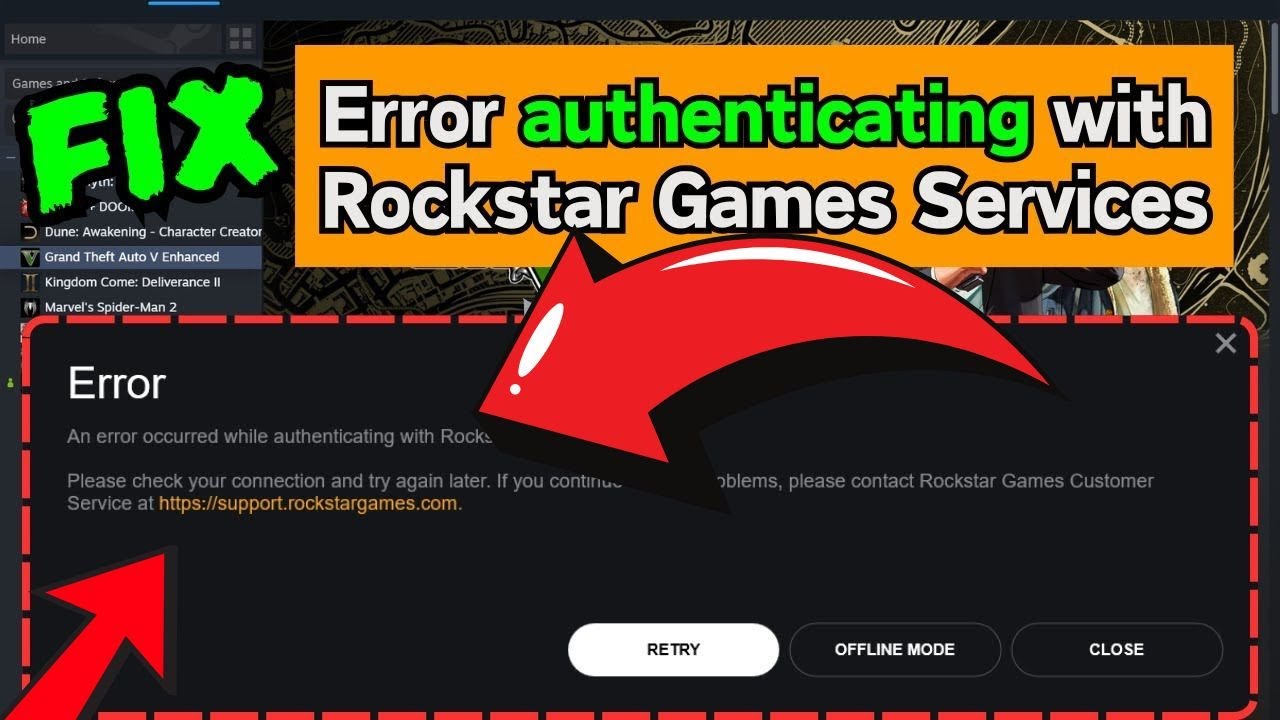 How to Fix Error occurred authenticating with Rockstar Games Services GTA5 RDR2