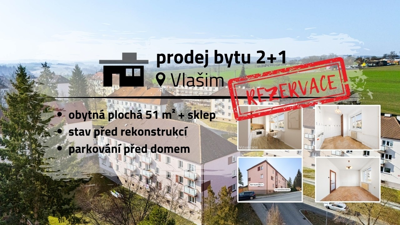 prodej bytu ve Vlašimi |  byt 2+1 před rekosntrukcí | Jindřich Kuthan reality