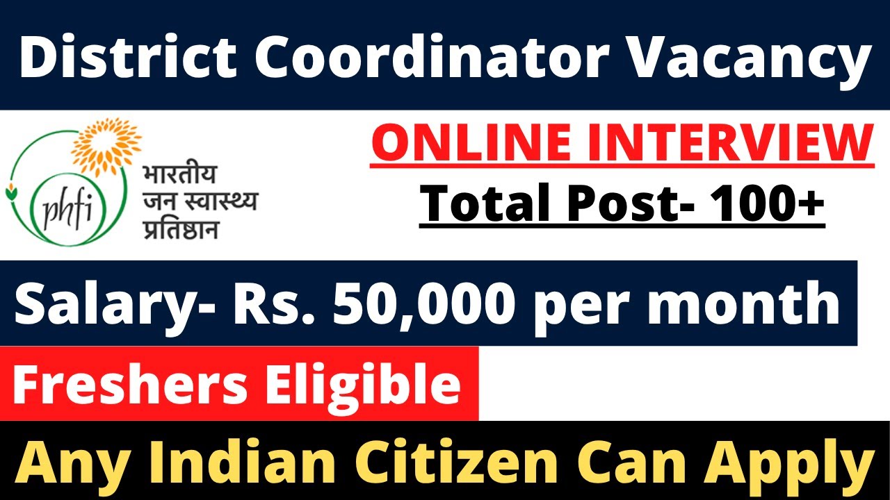 PHFI COORDINATOR VACANCY NOTIFICATION 2025 | FULL DETAILS, ELIGIBILITY