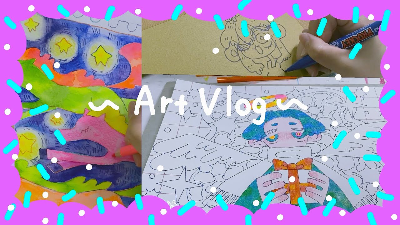 【art vlog】12月の制作記録｜通販の発送とイラスト制作