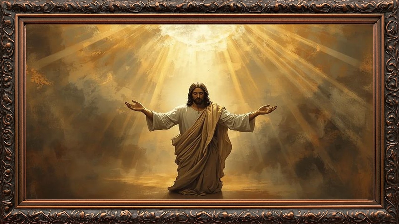 Jesus Christ Holy Portrait Vintage TV Frame Bible Inspiration