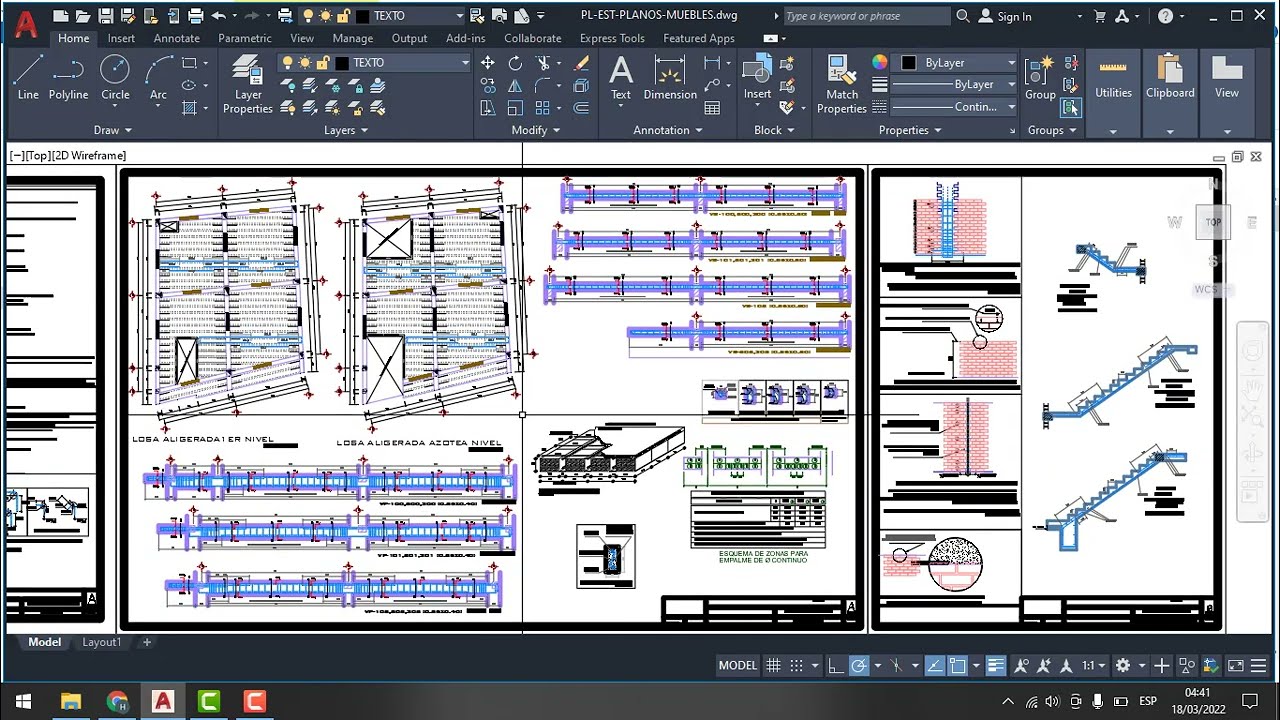 DESCARGA DE PLANO ESTRUCTURAL DE UNA VIVIENDA EN DWG EDITABLE Y EN PDF DETALLES DE CIMENTACION