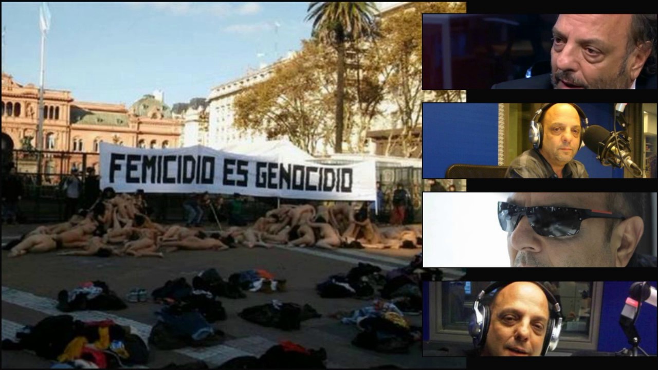 Baby Etchecopar - Feministas se desnudan frente al congreso y plaza de mayo